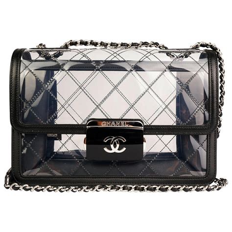 chanel clear purse|chanel transparent tote bag.